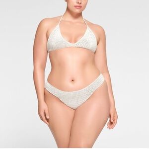 SKIMS White Crochet Bikini Bottom